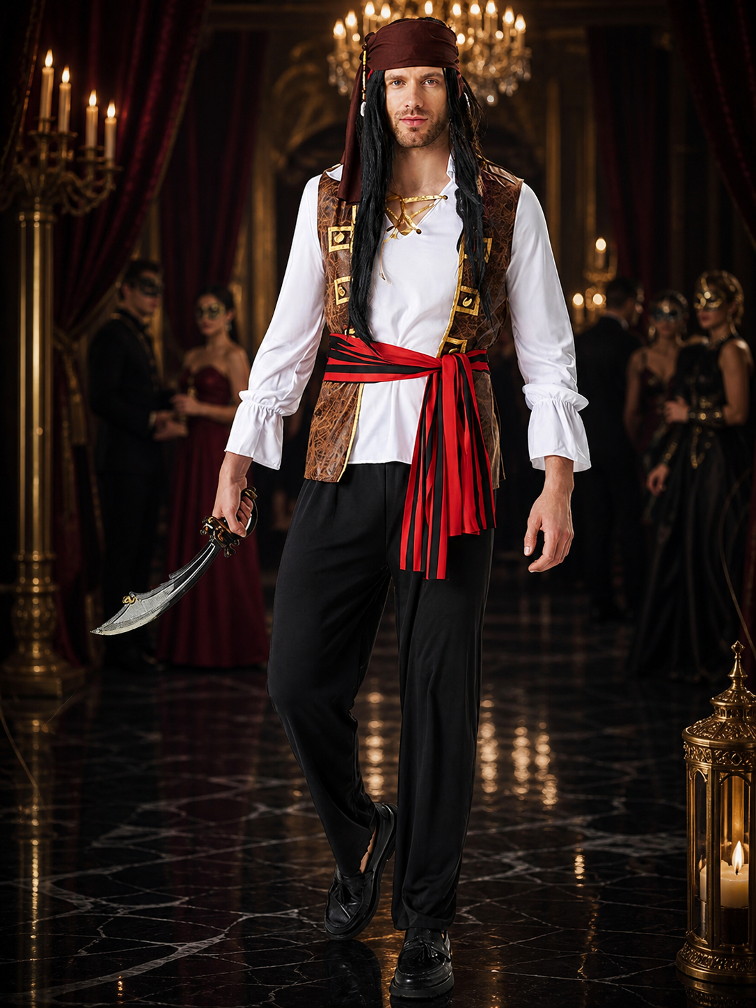 Pirate Costume HD11034 for a Masquerade and Halloween Look Costumes detail
