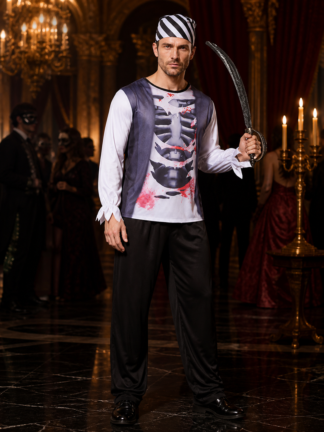 Pirate Costume with Vest and Pants for Halloween and Cosplay Costumes detail