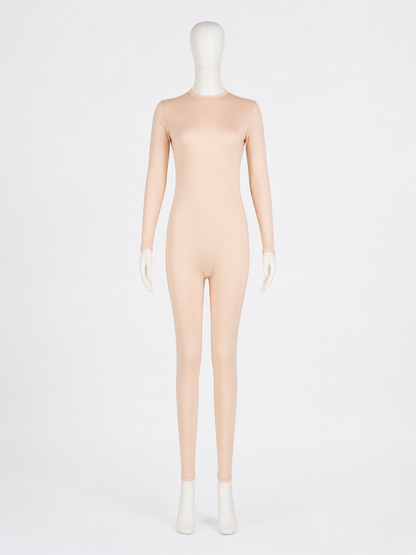 Women's Orange Full-Body Zentai Bodysuit with Hood, Hands, Feet and Face Opening product detail