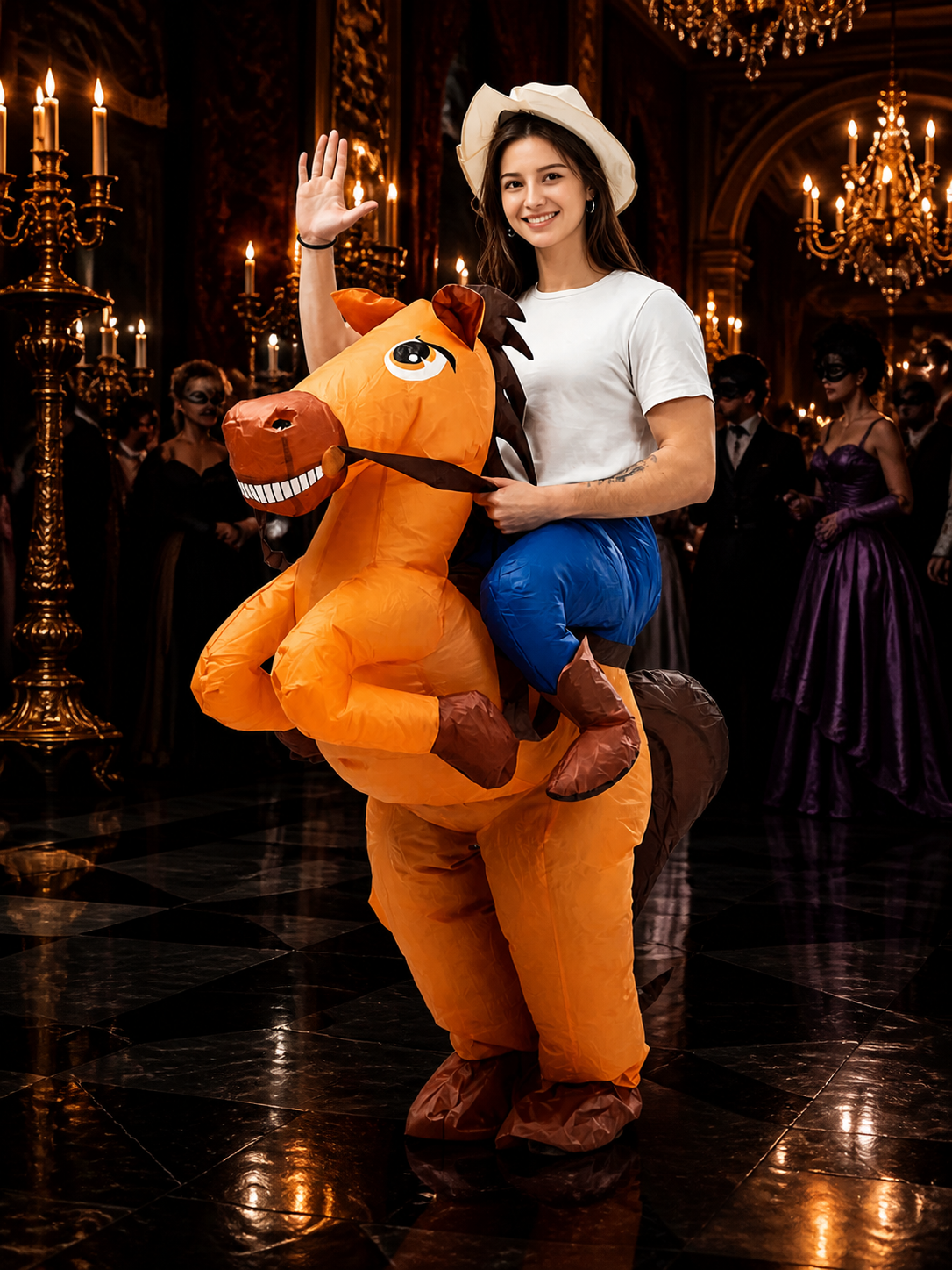 Inflatable Horse Costume, Funny Halloween Christmas Performance Outfit with Costumes detail