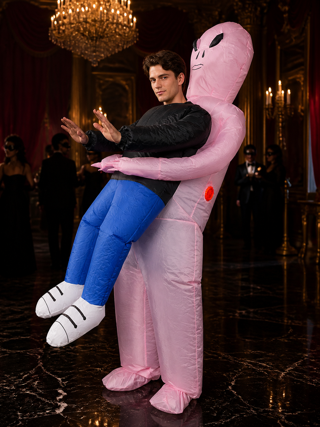 Pink Alien Hugger Inflatable Costume for Halloween Christmas Funny Performance Costumes detail