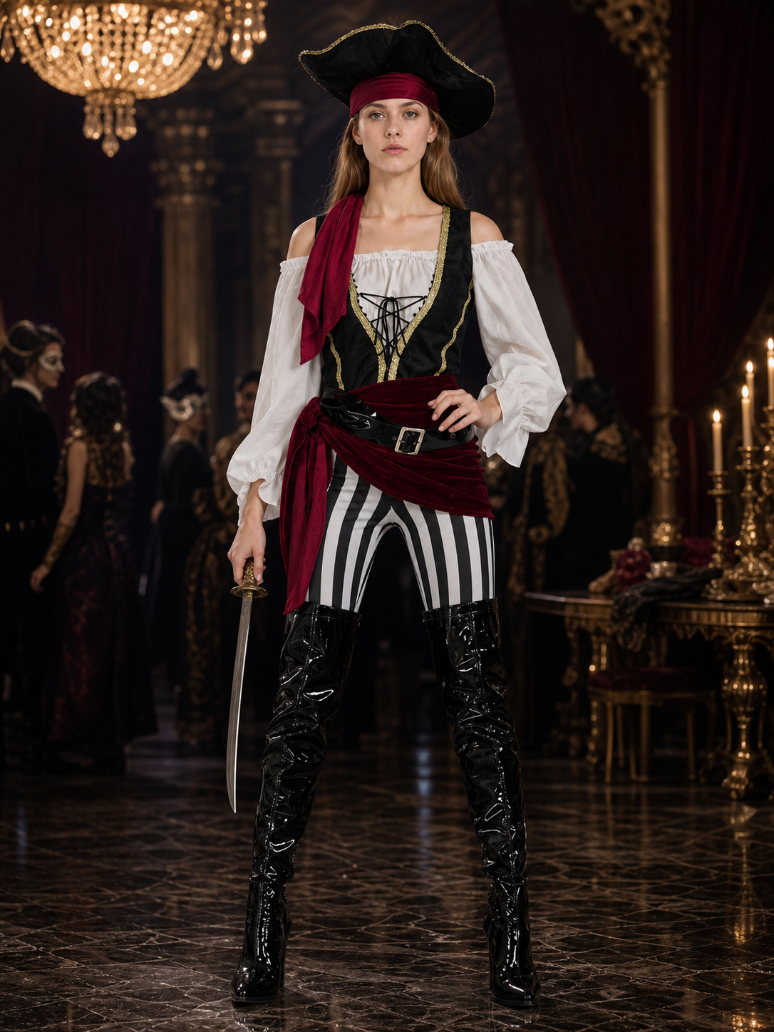 Caribbean-Style Pirate Costume for Halloween Costumes detail