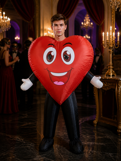 Unisex Heart Shape Inflatable Costume, Cartoon Halloween Party Outfit Costumes detail