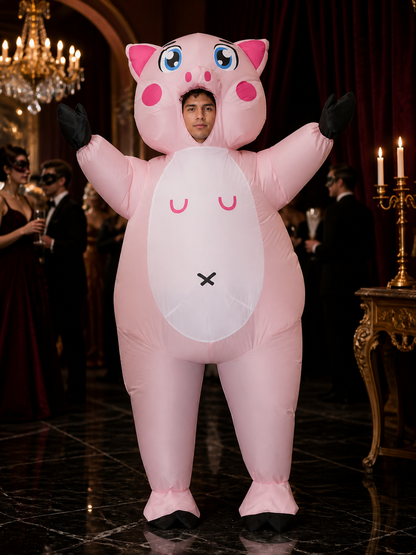 Adult Pig Animal Costume Jumpsuit, Hooded One-Piece Outfit Costumes detail
