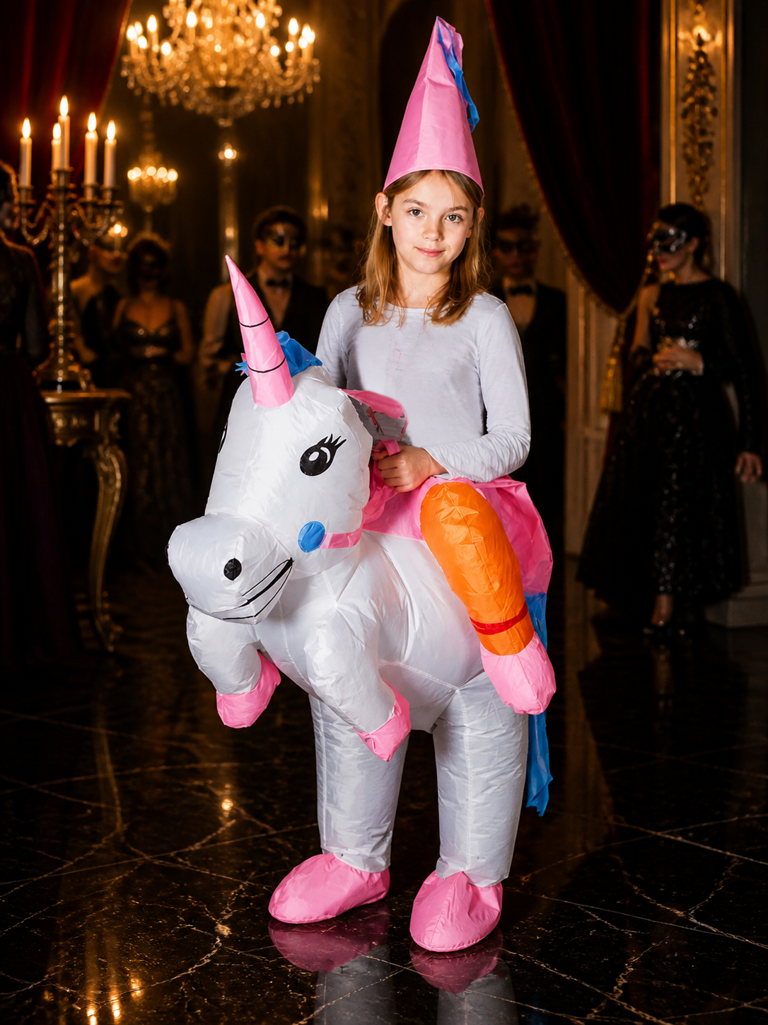 Kids Inflatable Unicorn Costume Jumpsuit, Halloween Party Outfit Costumes detail