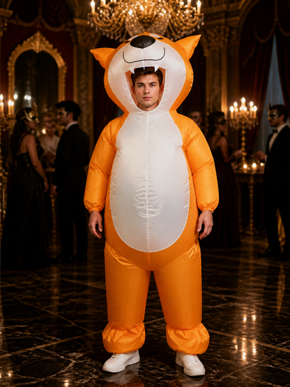 Orange Dog Inflatable Costume, Full-Body Animal Suit for Halloween Parties and Costumes detail