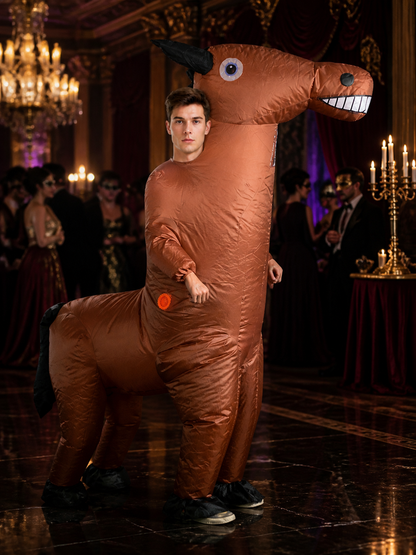Orange Inflatable Dinosaur Costume, Spiked Full Body Halloween Party Outfit Costumes detail