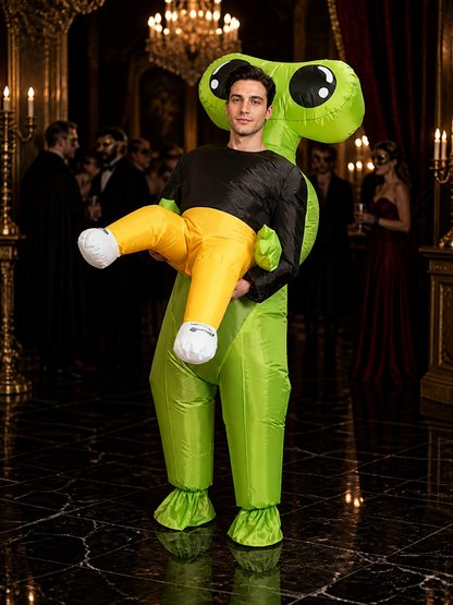 Adult Alien Inflatable Costume, Funny Halloween Outfit with Oversized Alien Head Costumes detail