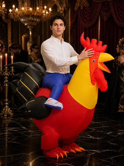 Adult Inflatable Rooster Costume, Red Bird Halloween Outfit Costumes detail
