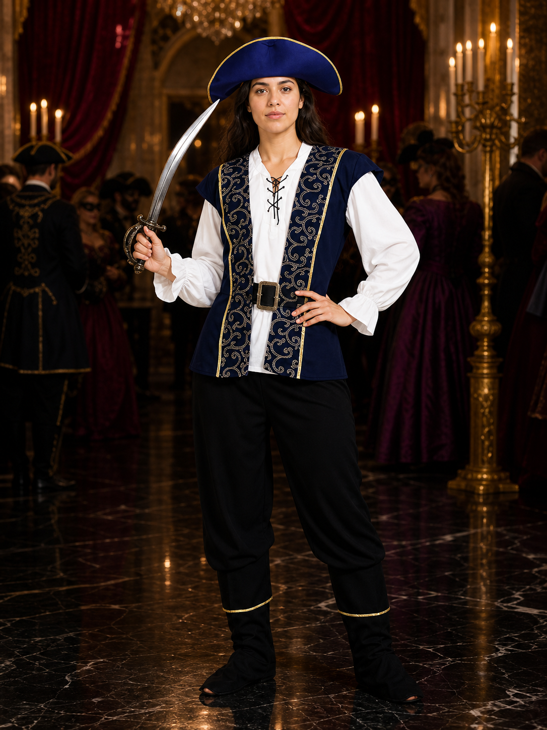 Caribbean-Style Pirate Costume for Carnival and Cosplay Costumes detail