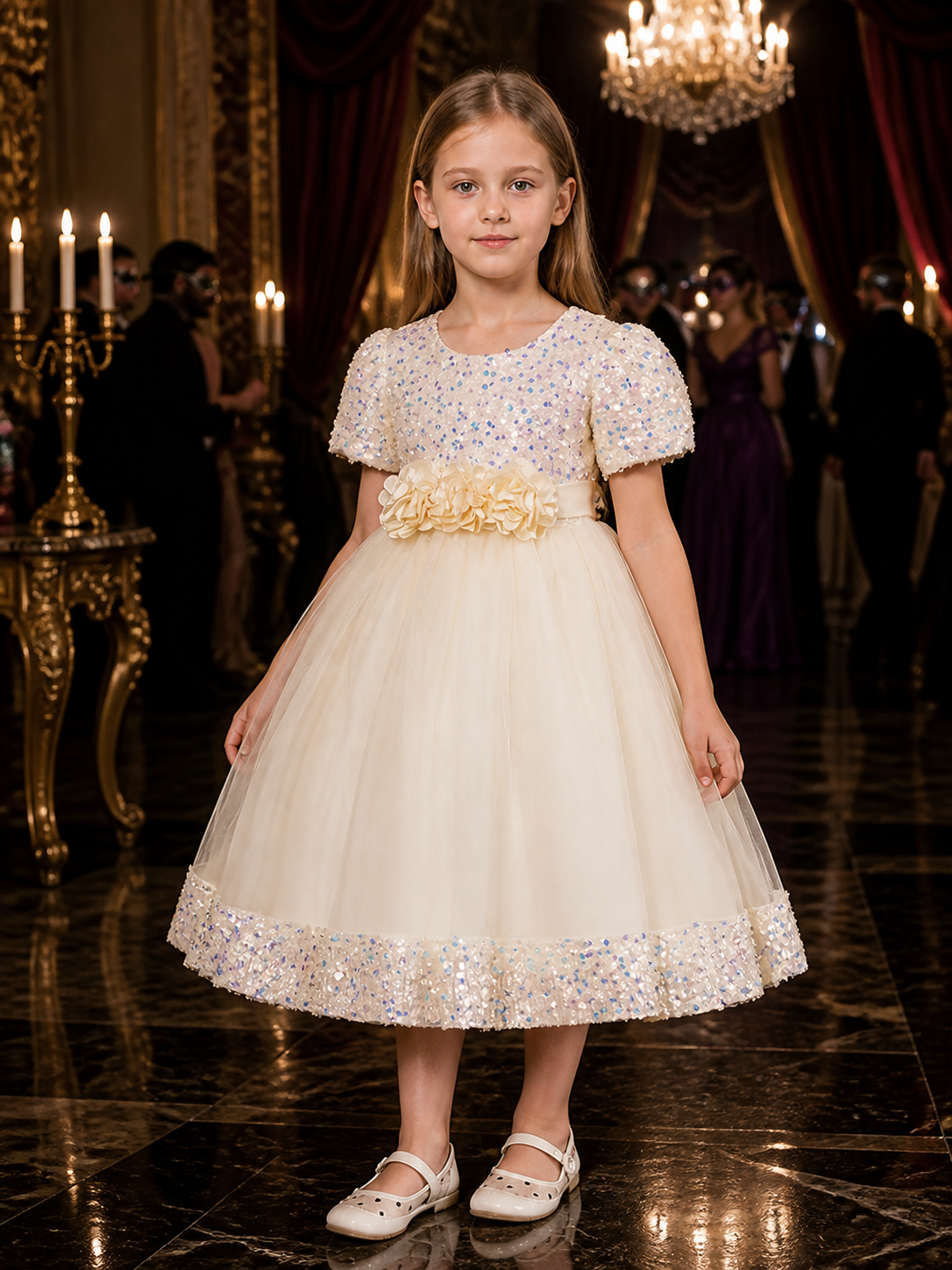 Baby Girls' Princess Party Dress with Sequin Bodice and Tulle Skirt Costume Dresses detail
