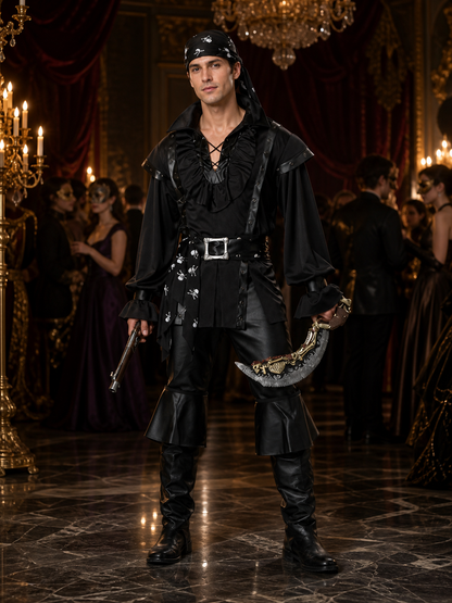 Caribbean-Style Pirate Costume for Role-Playing and Halloween