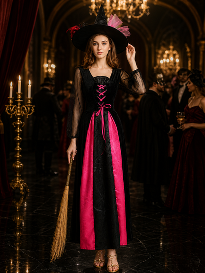 Halloween Witch Costume Dress with Hat