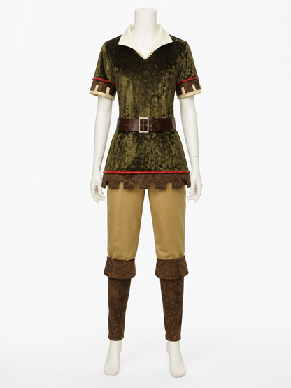 Women's And Men's Robin Hood Costume Set, Medieval Forest Ranger Cosplay Outfit Costumes detail