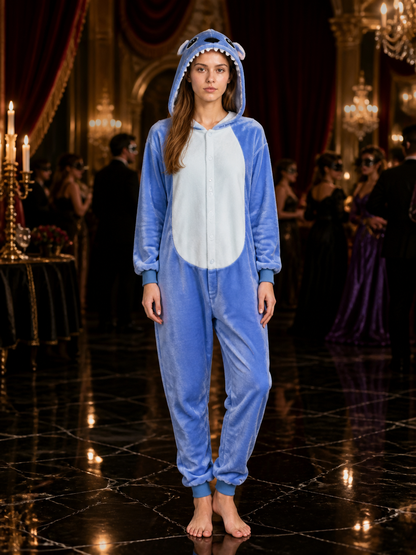 Husky Animal Hooded One-Piece Pajama Costume, Flannel Fall and Winter Loungewear Costumes detail