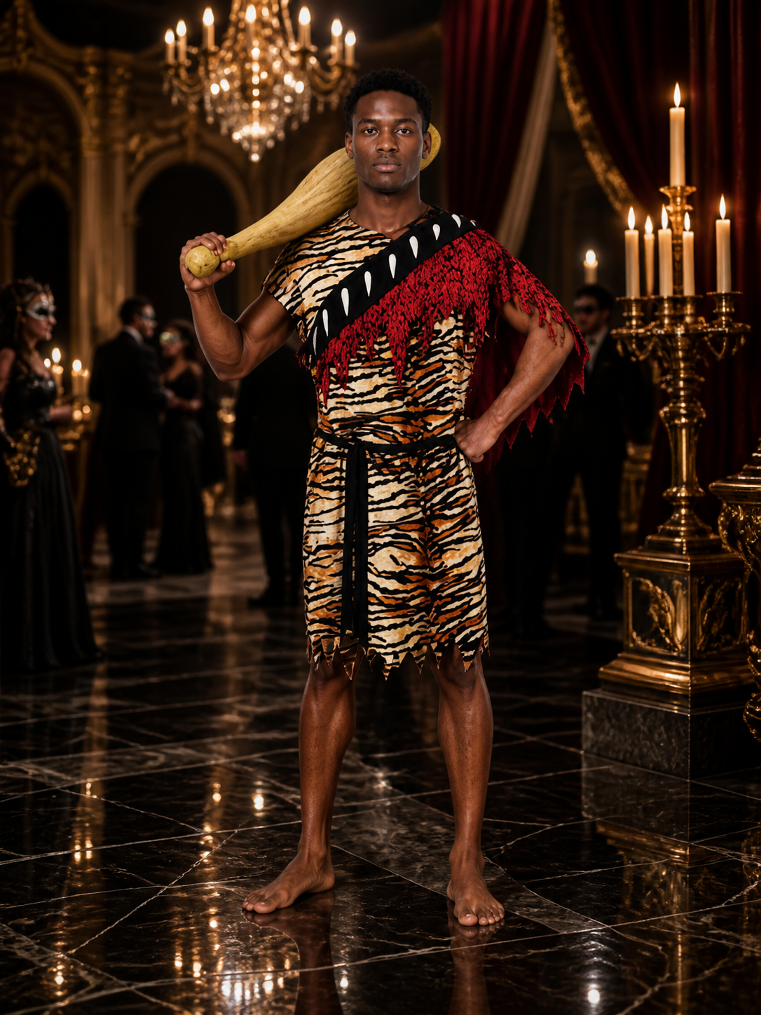 Tiger-Print Chief Jumpsuit Costume for Cosplay Costumes detail