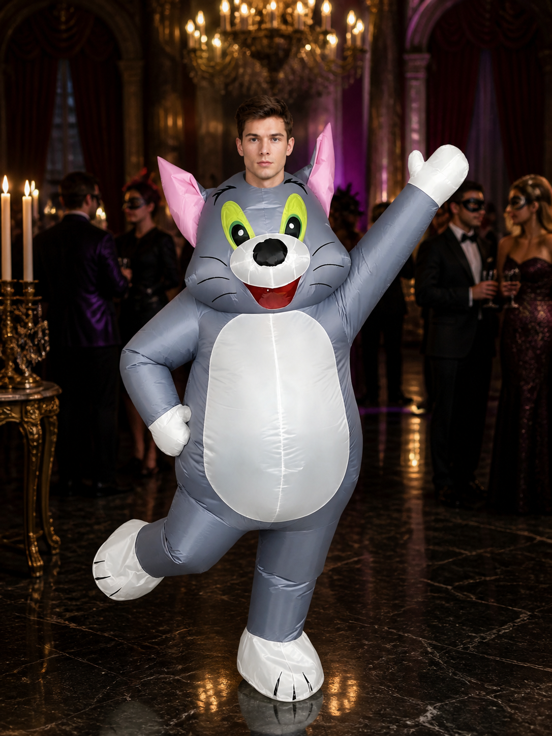 Cartoon Cat Inflatable Costume for Halloween Christmas, Funny Cosplay Outfit Costumes detail