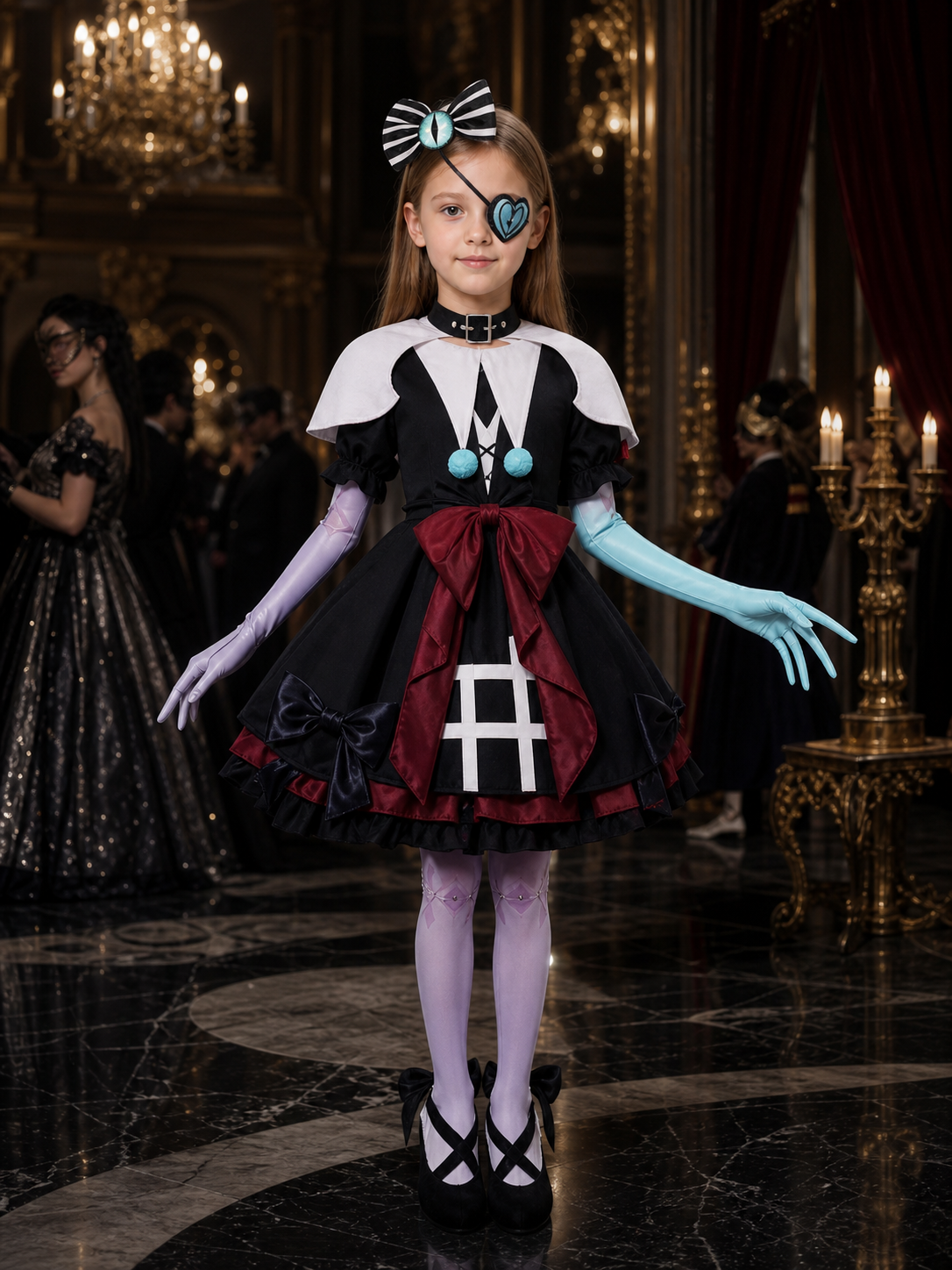 Stella Gothic Cosplay Costume with Eye Patch Costumes detail
