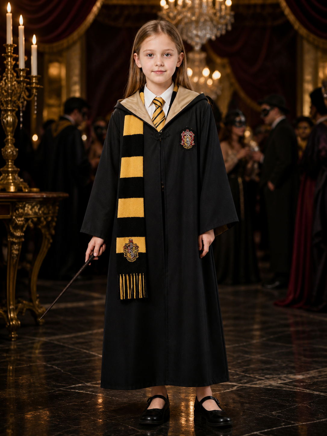 Hufflepuff Hooded Robe for Cosplay and Halloween Costumes detail