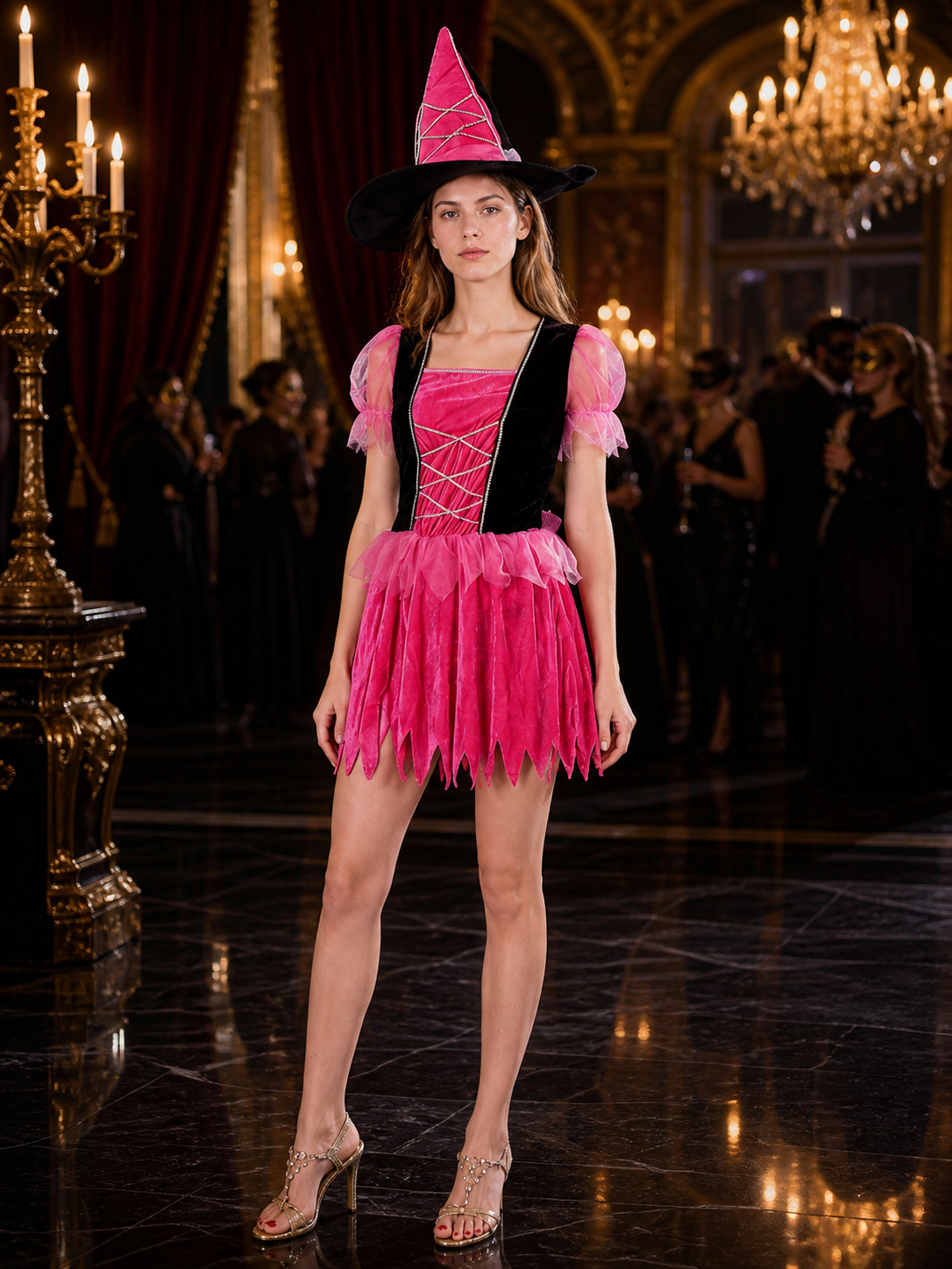 Witch Costume 893 with Hat and Corset for Halloween Costume Headwear detail