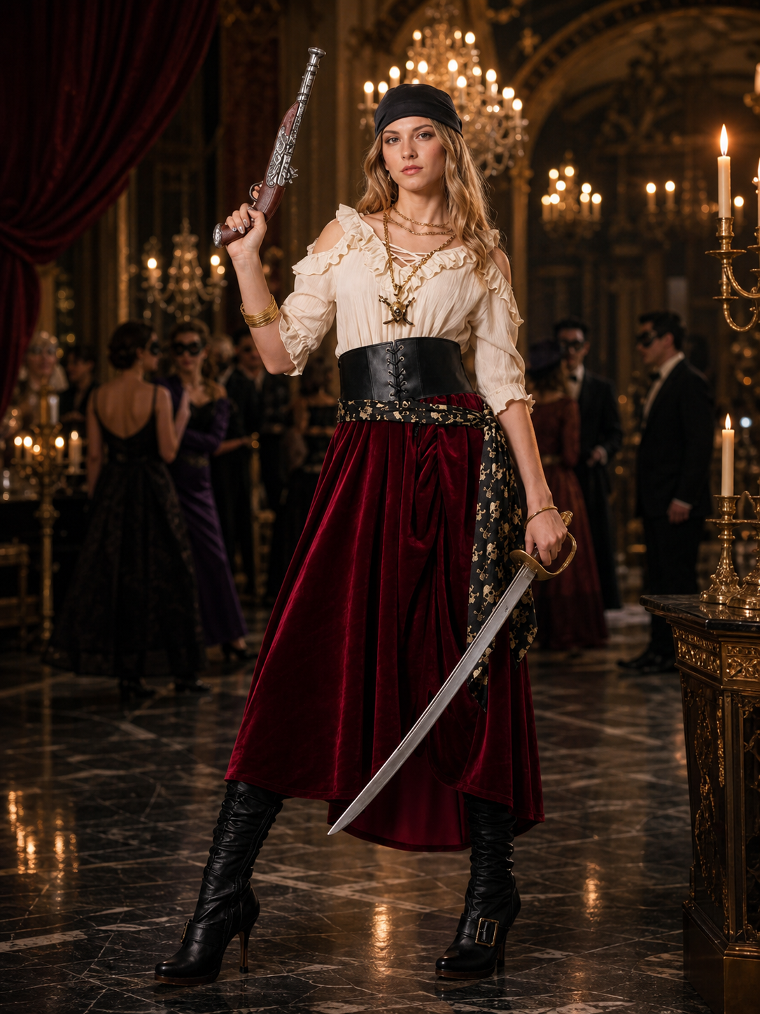 Pirate-Style Halloween Costume with Belt