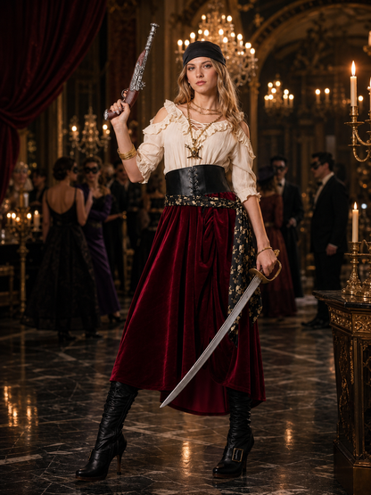 Pirate-Style Halloween Costume with Belt