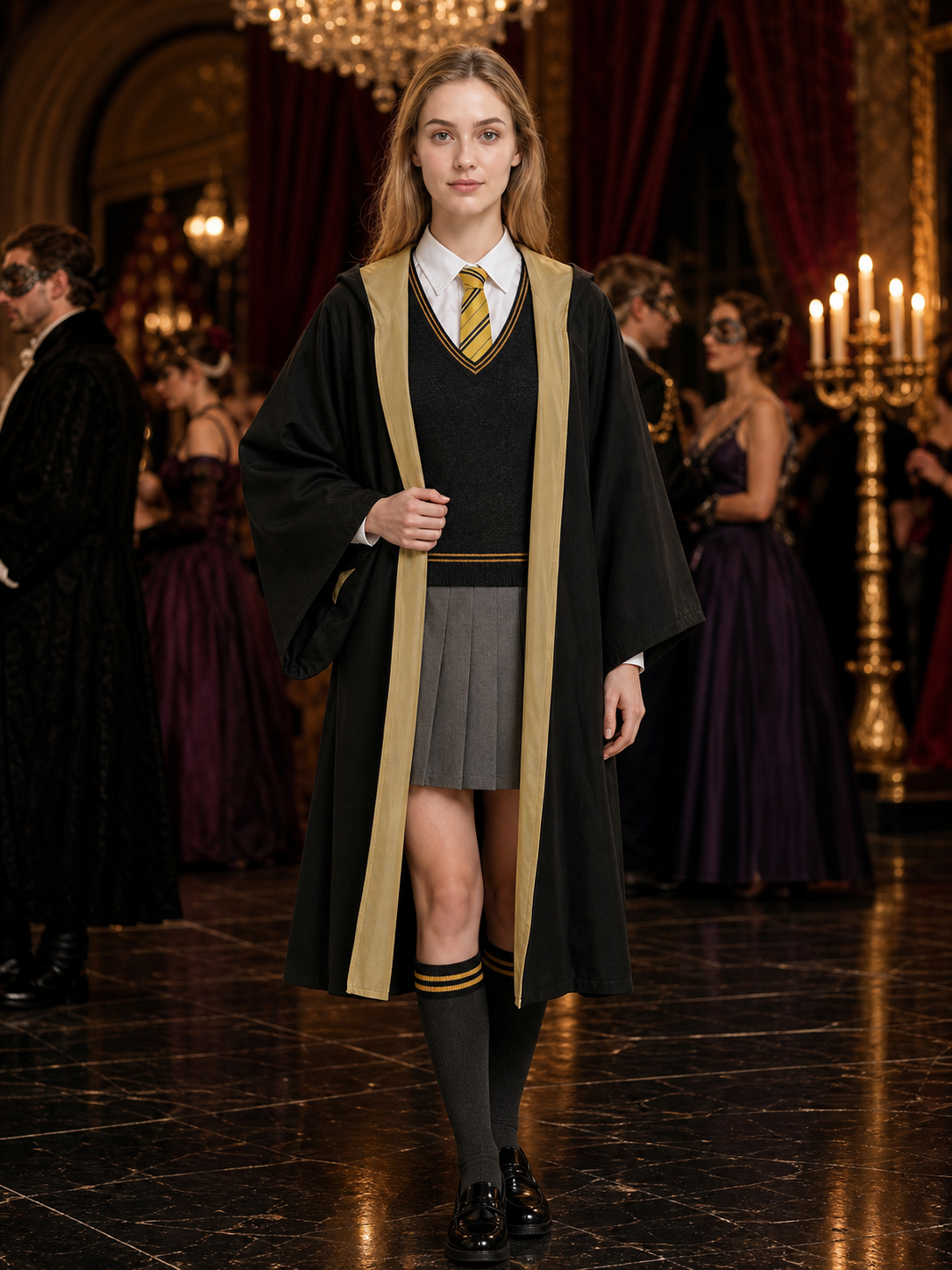Hufflepuff Hooded Robe for Role-Playing Games and Halloween Costumes detail