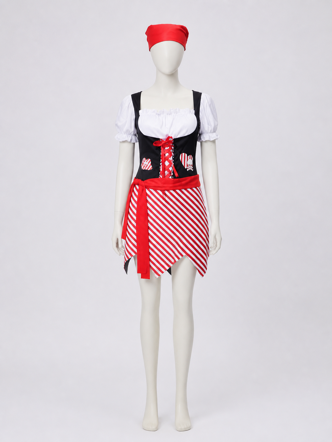 Red and White Pirate Costume for Halloween Costumes detail