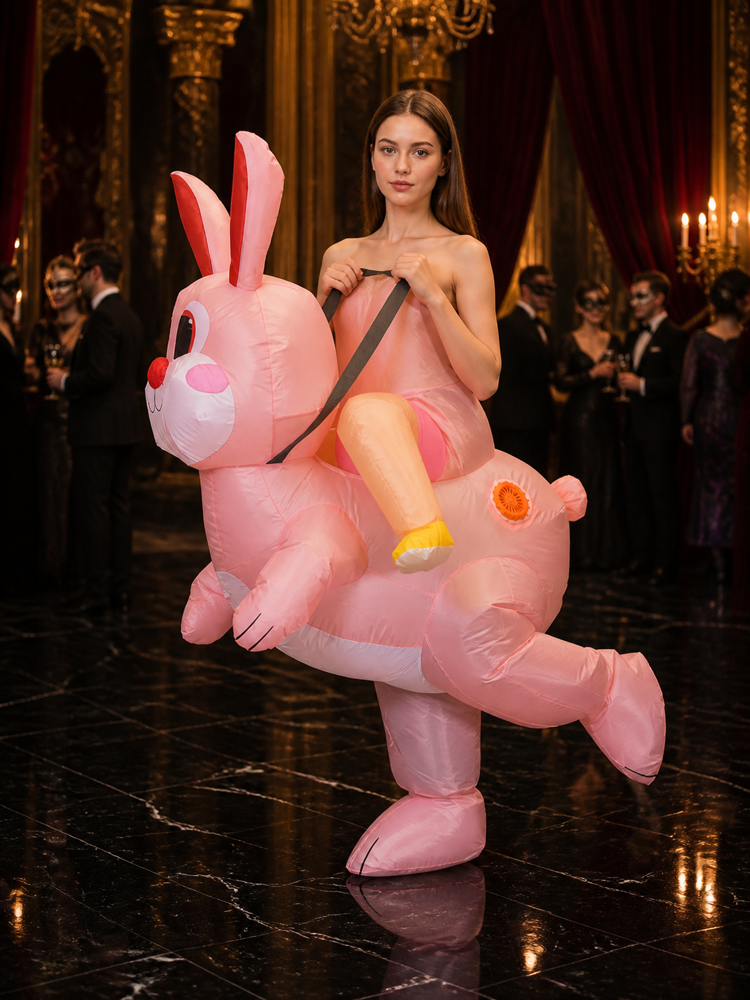 Children's Pink Inflatable Rabbit Halloween Costume Costumes detail