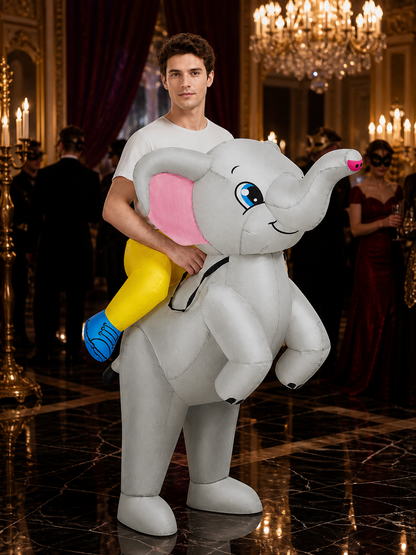 Cartoon Elephant Inflatable Ride-On Costume, Halloween Funny Party Suit for Kids Costumes detail