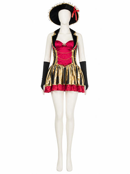Pirate Costume with Bandeau Top and Flared Skirt for Cosplay Costumes detail