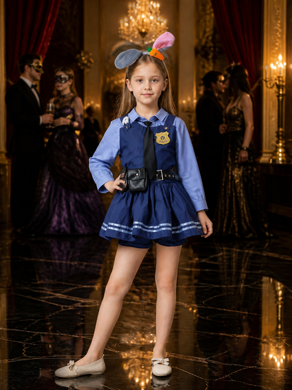 Women's Judy Hopps Rabbit Police Officer Costume Dress, Zootopia Outfit Costume Dresses detail