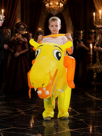 Kids Inflatable Dinosaur Costume, Cartoon Animal Onesie for Halloween Costumes detail