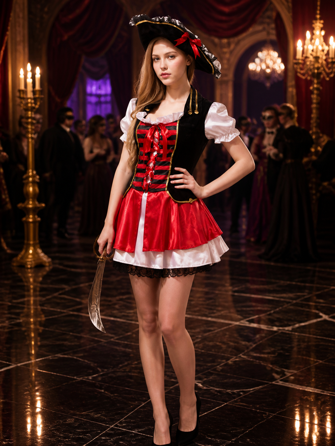 Women's Pirate Costume with Hat for Halloween Costume Headwear detail