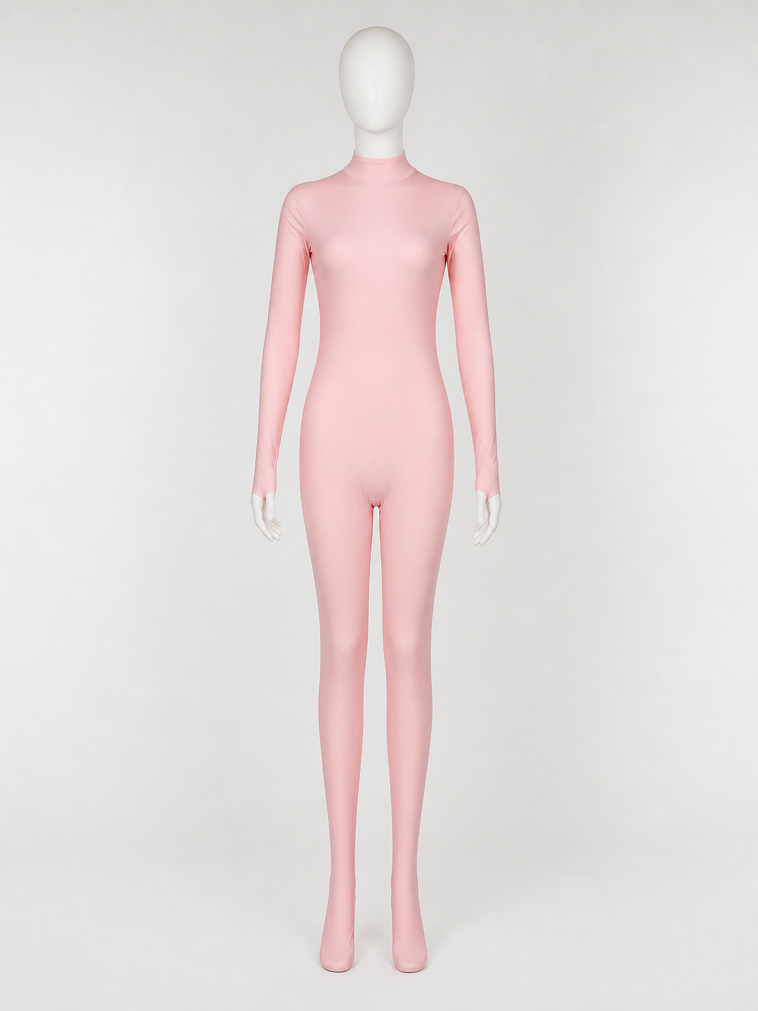 Women's Pink Hooded Full Body Zentai Suit with Face Opening product detail