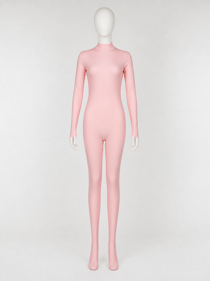 Women's Pink Hooded Full Body Zentai Suit with Face Opening product detail