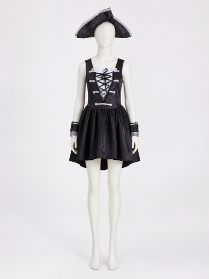 Halloween Pirate Costume with Corset Dress and Hat Costume Dresses detail