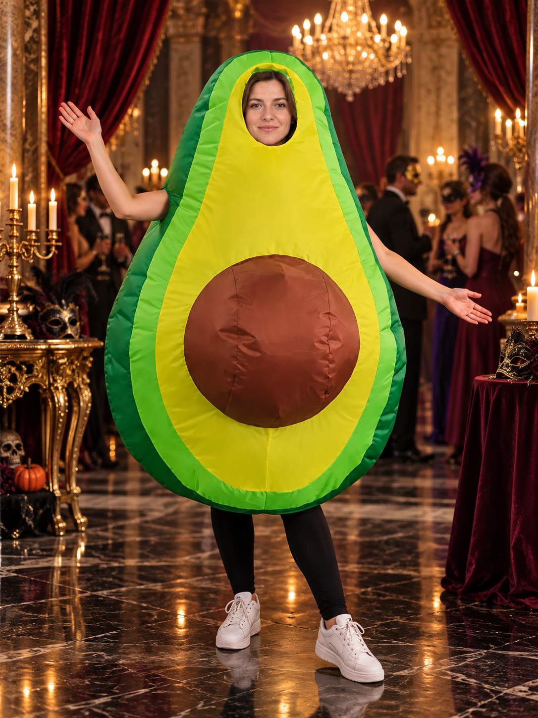 Inflatable Avocado Carnival Costume Green with Fan
