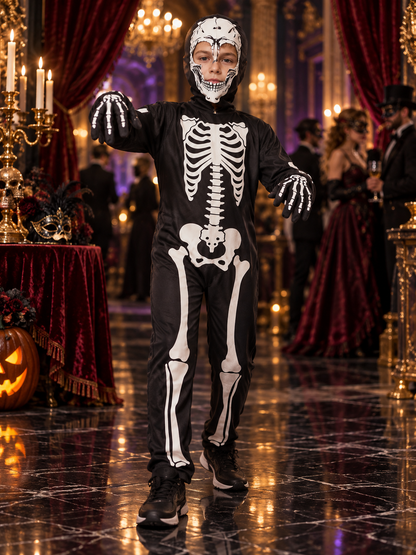 Kids' Glow-in-the-Dark Skeleton Costume