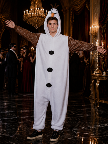Snowman Character One-Piece Costume, Hooded Long-Sleeve Outfit Costumes detail