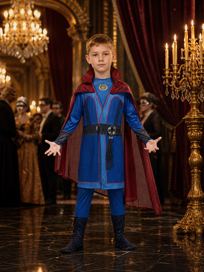 Kids Doctor Strange Superhero Costume Set with Red Cape, Long Sleeve Halloween Costume Capes detail
