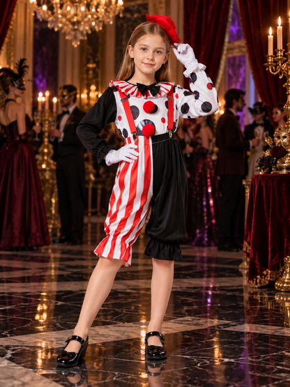 Kids' Clown Carnival Costume with Headpiece