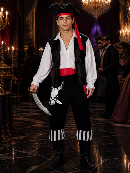 Halloween Pirate Costume with Tricorn Hat Costume Headwear detail