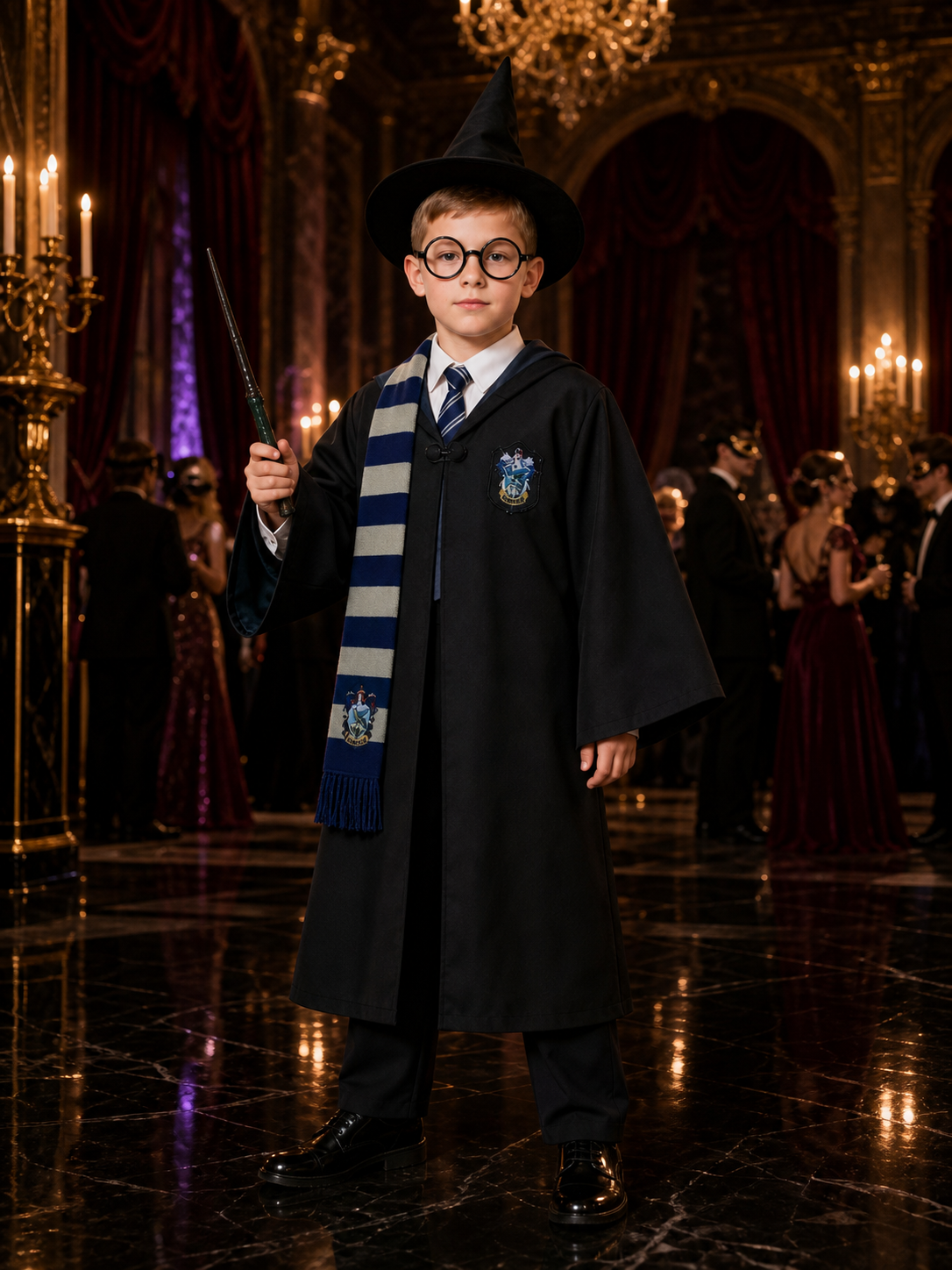 Harry Potter Ravenclaw Hooded Robe for Cosplay Costumes detail