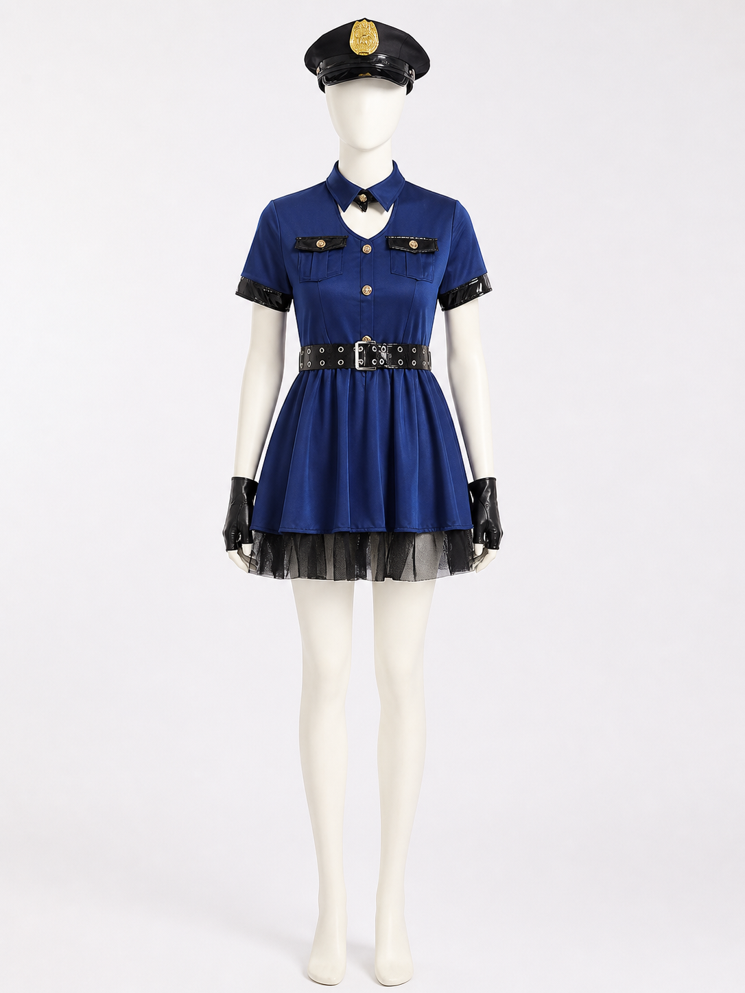 Women's Police Costume, Fitted Carnival Dress