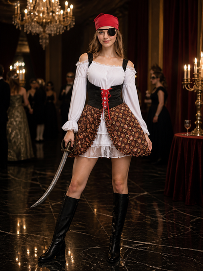 Women's Pirate Costume with Eyepatch W-0208 Costumes detail