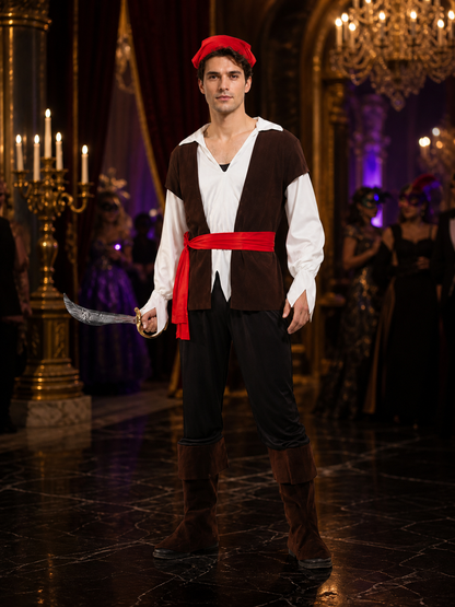 Pirate Carnival Costume with Vest and Boots Costumes detail