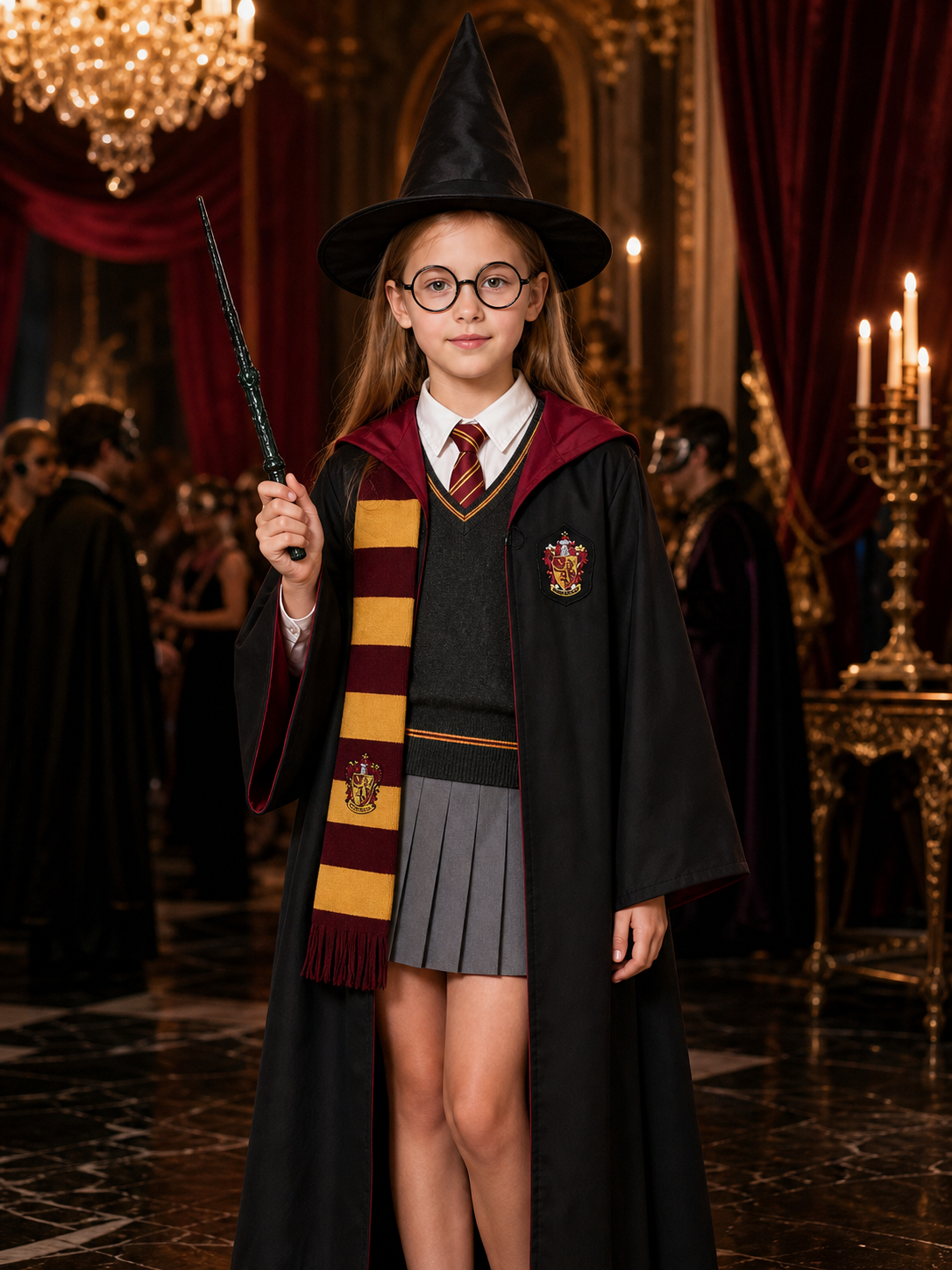 Hooded Gryffindor Harry Potter Robe for Cosplay