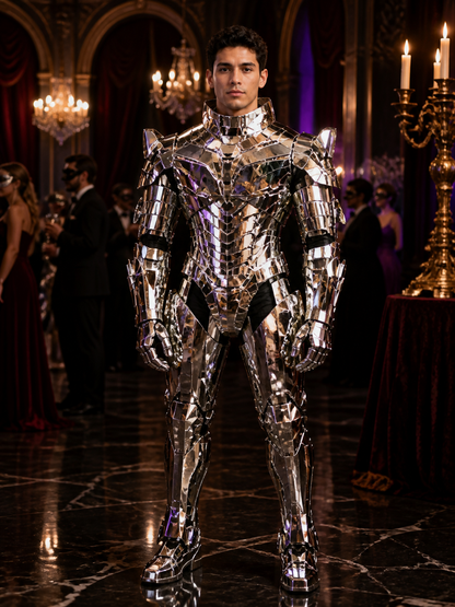 Iron Man Style Full-Body Armor Costume With Helmet, Silver Red Gold Robot Costumes detail