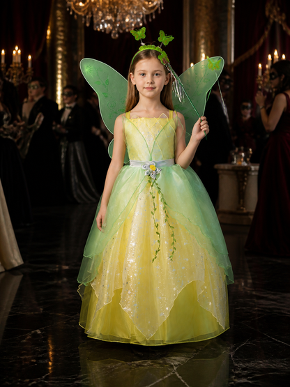 Girls Fairy Princess Costume Set with Wings, Wand, and Headpiece Costume Headwear detail